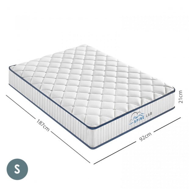 Spine-Lab Mattress 5 Zone 21cm Medium Firm Foam - Single - White Image 3