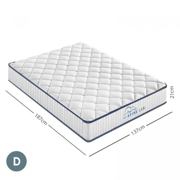 Spine-Lab Mattress 5 Zone 21cm Medium Firm Foam - Double - White Image 3