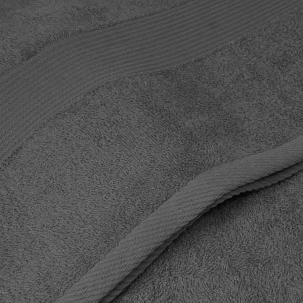 4 Piece Cotton Bamboo Towel Set 450GSM Plush - Charcoal Image 5