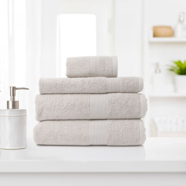 4 Piece Cotton Bamboo Towel Set 450GSM Plush - Sea Holly