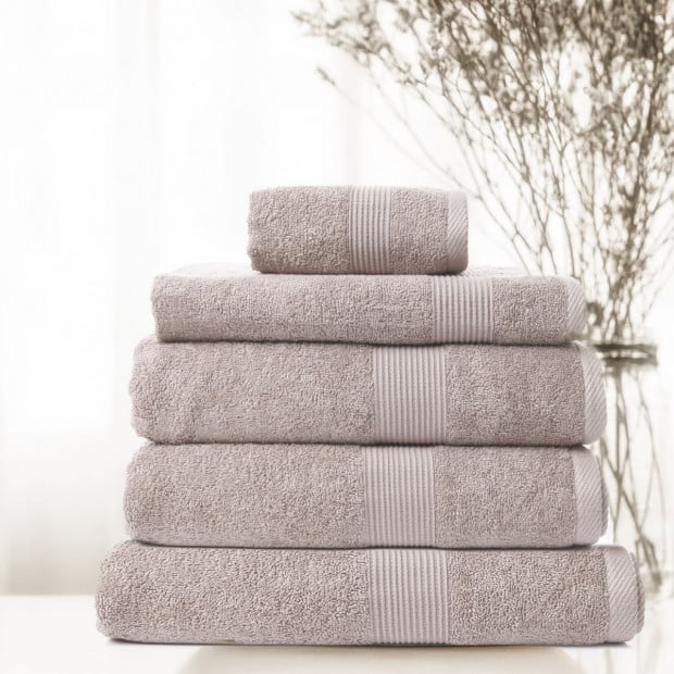 5 Piece Cotton Bamboo Towel Set 450GSM Plush - Champagne