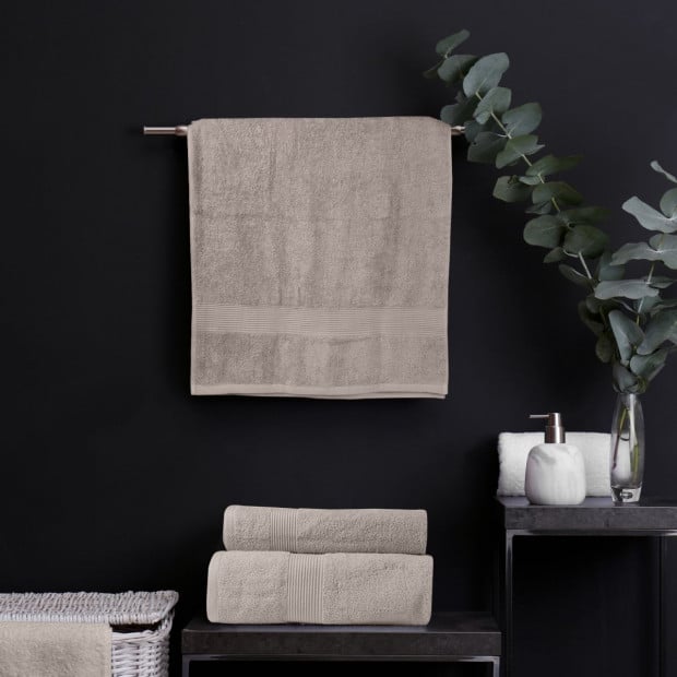 4 Piece Cotton Bamboo Towel Set 450GSM Plush - Champagne Image 4