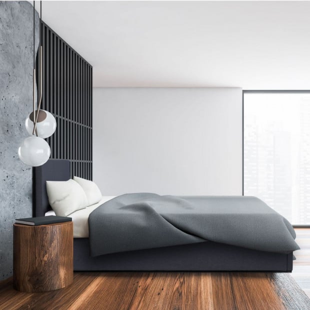 Gas Lift Bed Frame Base And Headboard With Storage Double Charcoal Image 8
