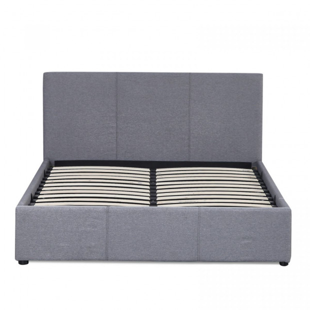 Luxury Gas Lift Bed Frame Base Headboard With Storage - Single - Grey Image 6