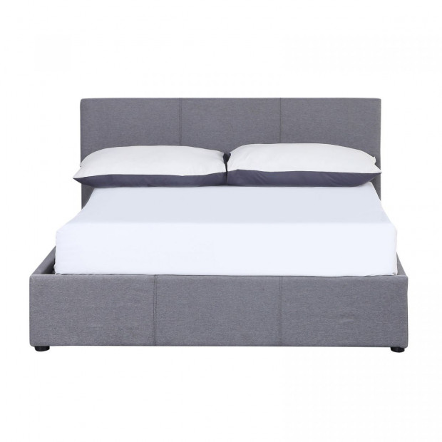 Luxury Gas Lift Bed Frame Base And Headboard With Storage King Grey Image 9