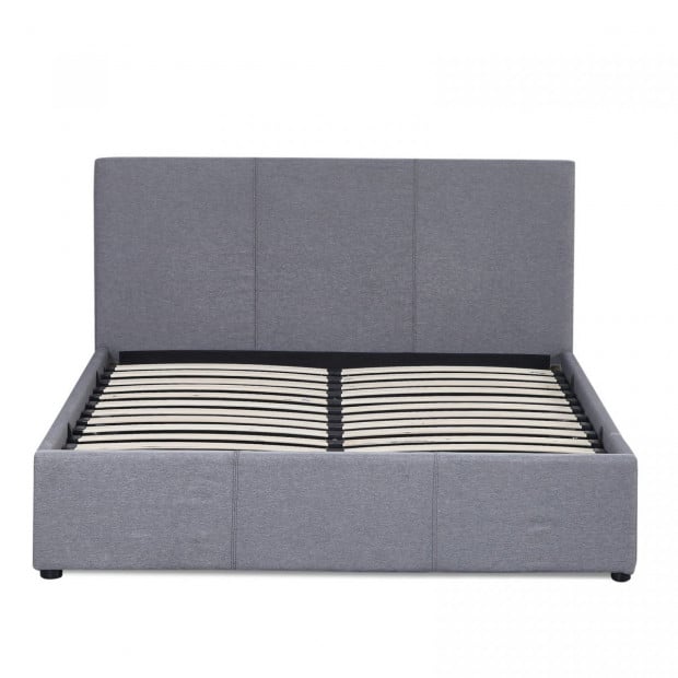 Gas Lift Bed Frame Base And Headboard With Storage King Single - Grey Image 6