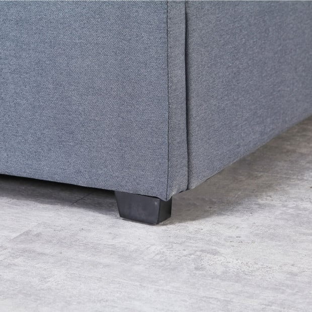 Luxury Gas Lift Bed Frame Base Headboard With Storage King Single Grey Image 10