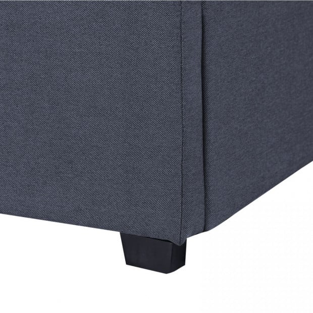 Luxury Gas Lift Bed Frame Base And Headboard Storage King Grey Image 10