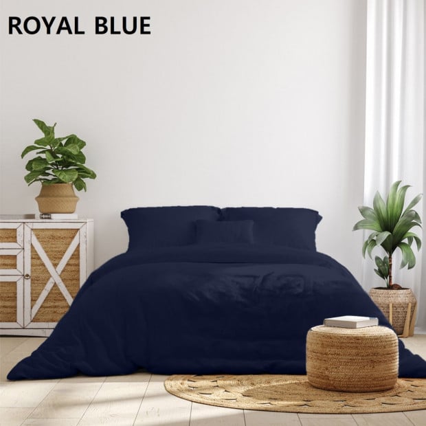 1000TC Bamboo Cotton Sheets Pillowcases Set- Queen - Royal Blue