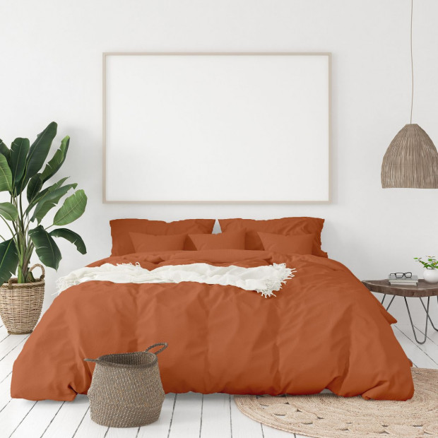 1000TC Hotel Grade Bamboo Cotton Pillowcases Set King - Cinnamon Image 5