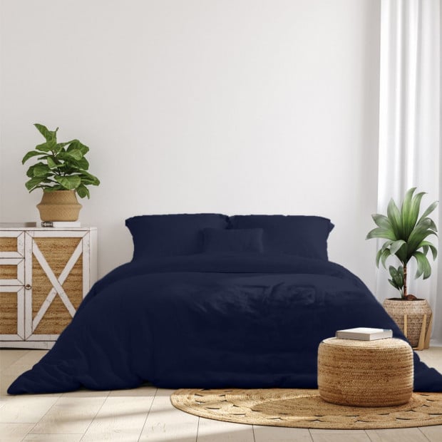 1000TC Hotel Grade Bamboo Cotton Pillowcases Set King - Royal Blue Image 5