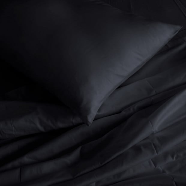 1000TC Hotel Grade Bamboo Cotton Pillowcases Set King - Charcoal Image 3