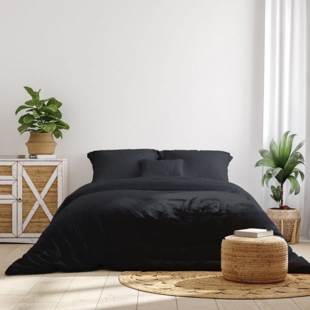 1000TC Hotel Grade Bamboo Cotton Pillowcases Set King - Charcoal Image 5