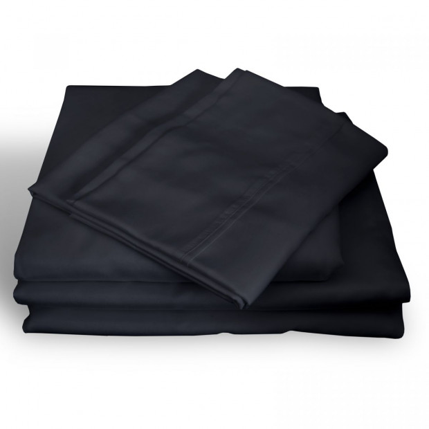 1000TC Hotel Grade Bamboo Cotton Pillowcases Set King - Charcoal Image 7