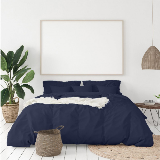 1000 Thread Count Cotton Quilt Cover Pillowcases Set - King RoyalBlue