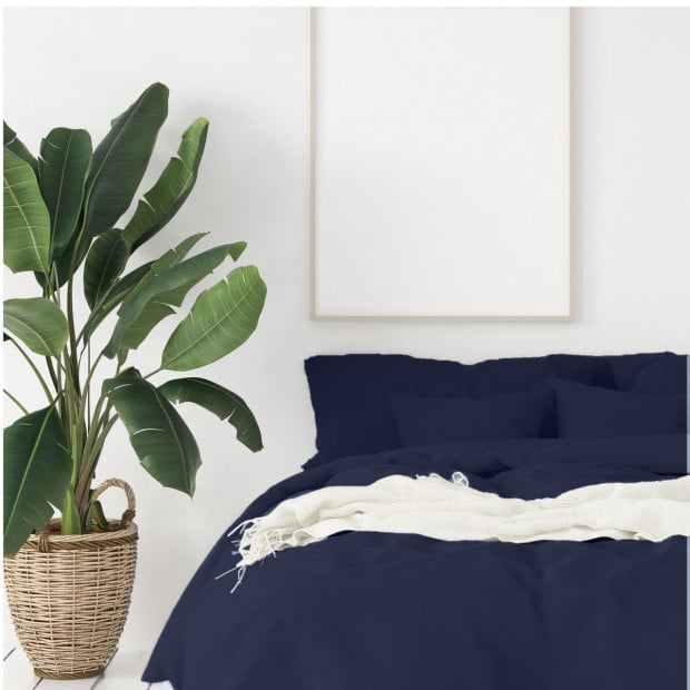 1000 Thread Count Cotton Quilt Cover Pillowcases Set - King RoyalBlue Image 2