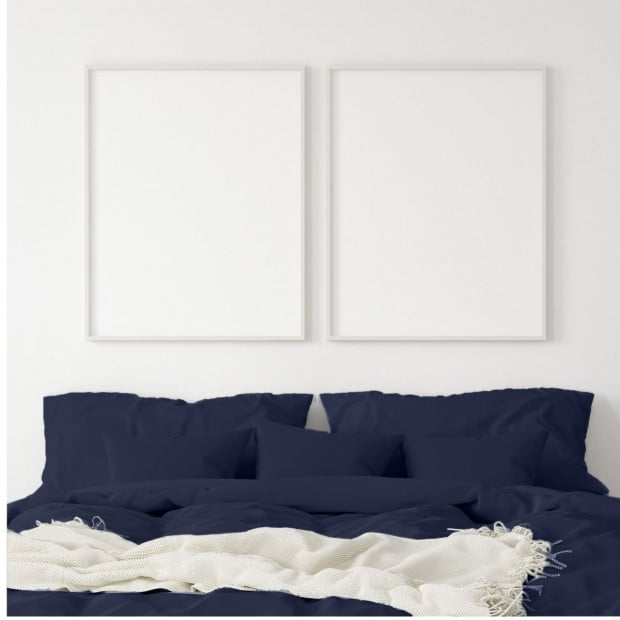 1000 Thread Count Cotton Quilt Cover Pillowcases Set - King RoyalBlue Image 6