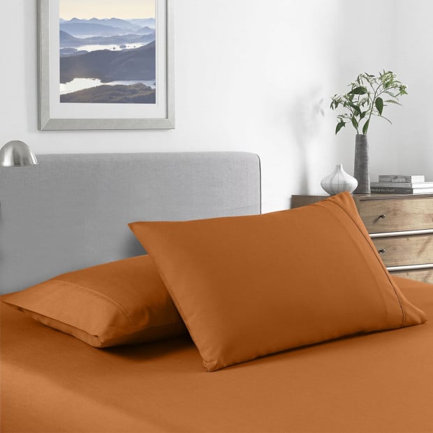 2000 Thread Count Bamboo Cooling Sheet Set - Queen - Rust Image 2