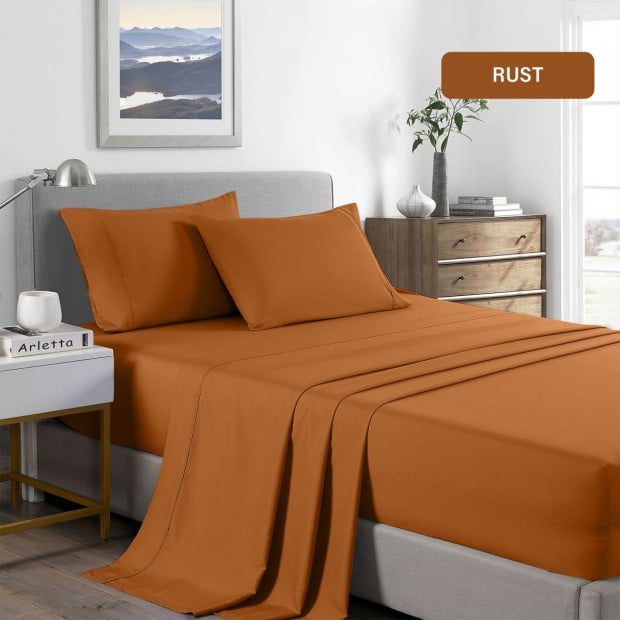 2000 Thread Count Bamboo Cooling Sheet Set - Queen - Rust Image 5