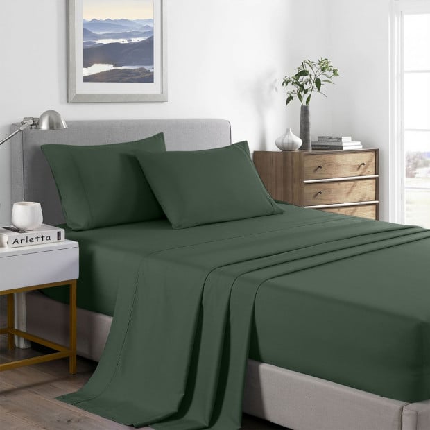 2000 Thread Count Bamboo Cooling Sheet Set - Queen - Olive
