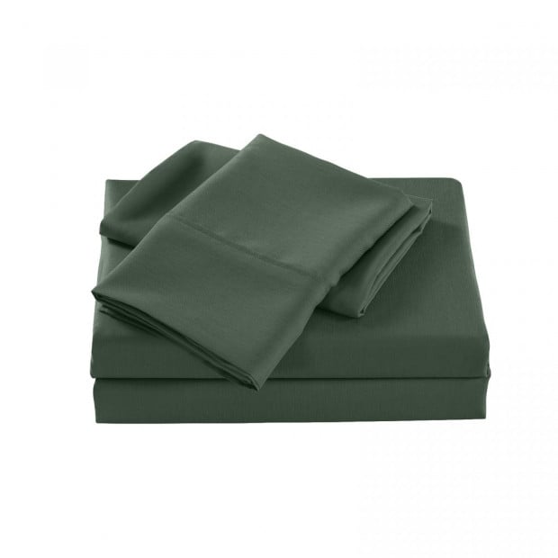 2000 Thread Count Bamboo Cooling Sheet Set - Queen - Olive Image 3