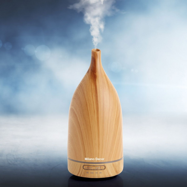 Aroma Diffuser 100ml Humidifier Purifier And 3 Pack Oils - Light Wood Image 3