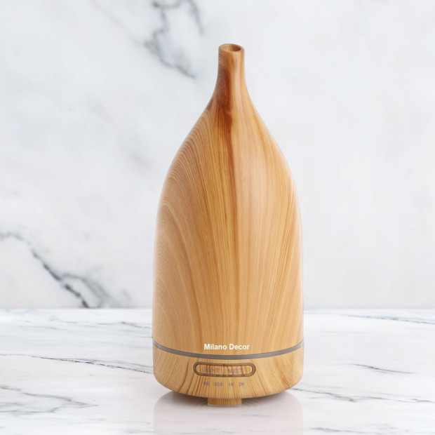 Aroma Diffuser 100ml Humidifier Purifier And 3 Pack Oils - Light Wood Image 4