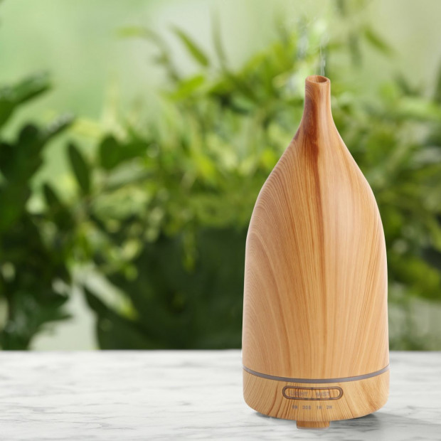 Aroma Diffuser 100ml Humidifier Purifier And 3 Pack Oils - Light Wood Image 6