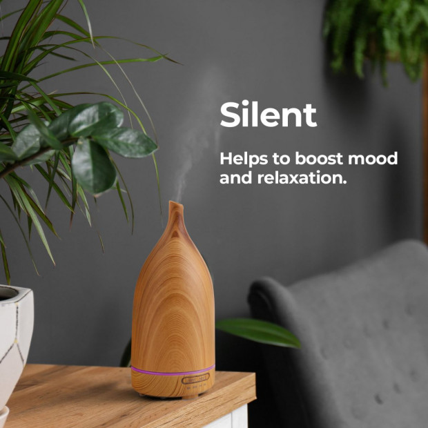 Aroma Diffuser 100ml Humidifier Purifier And 3 Pack Oils - Light Wood Image 7