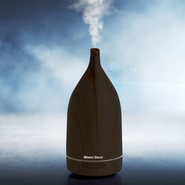 Aroma Diffuser 100ml Humidifier Purifier And 3 Pack Oils Dark Wood Image 3