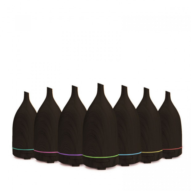 Aroma Diffuser 100ml Humidifier Purifier And 3 Pack Oils Dark Wood Image 5