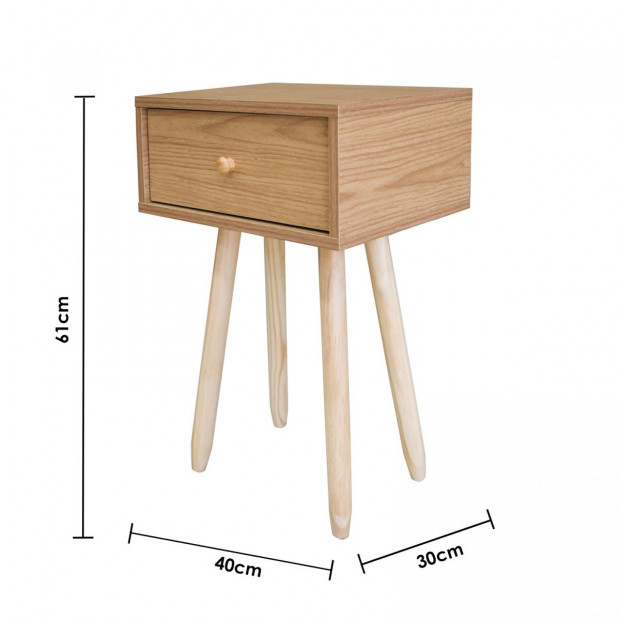 Bedside Table Kirrawee Drawers Nightstand Unit Cabinet Storage Image 9