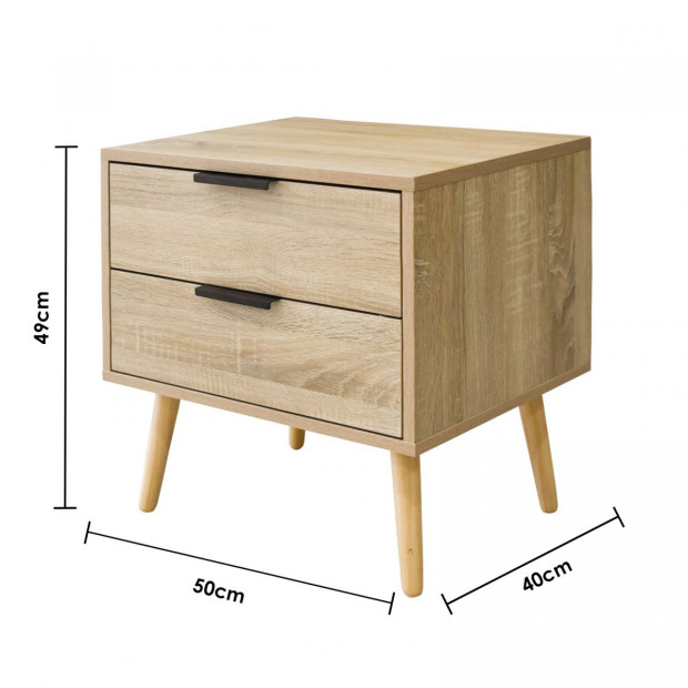 Bedside Table Paddington Drawers Nightstand Unit Cabinet Storage Image 9