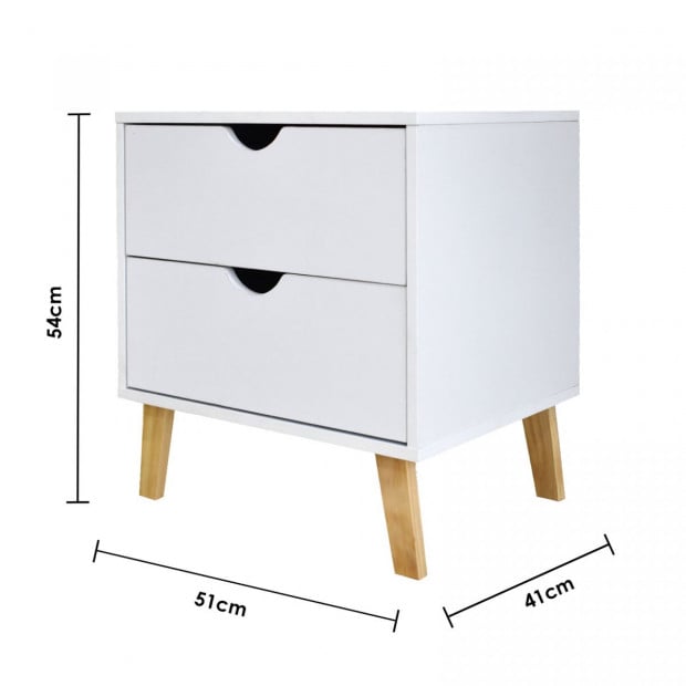 Bedside Table Turramurra Drawers Nightstand Unit Cabinet Storage Image 8