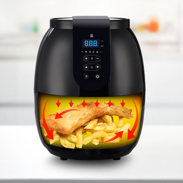 3.5 Litre Digital Display Black Air Fryer Oil Free Cooking Kitchen Image 5