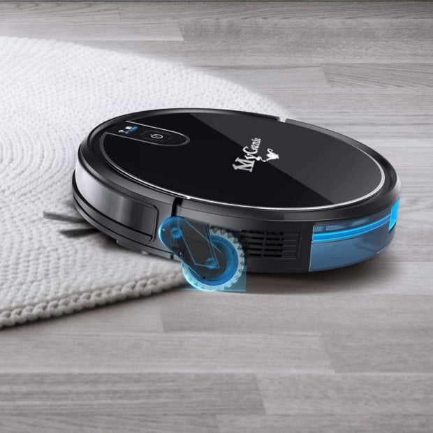 Wifi Pro Robotic Vacuuum Cleaner Carpet Wet Dry Mopping Black Image 3