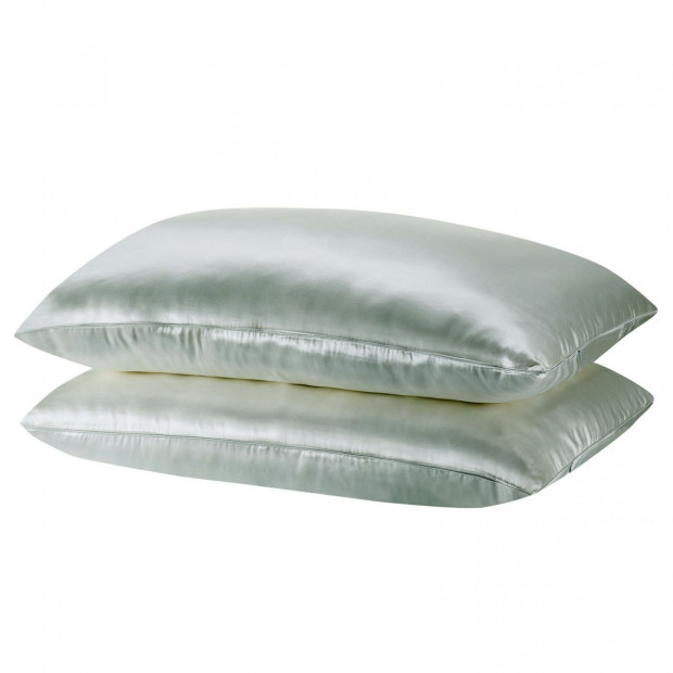 Soft Silk Hypoallergenic Pillowcase Twin Pack 51 x 76cm - Sage Image 3