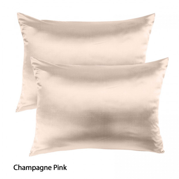 Mulberry Soft Silk Pillowcase Twin Pack 51 x 76cm - Champagne Pink