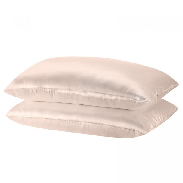Mulberry Soft Silk Pillowcase Twin Pack 51 x 76cm - Champagne Pink Image 3