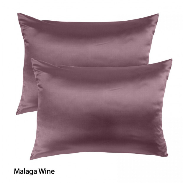 Mulberry Soft Silk Pillowcase Twin Pack 51x76cm Malaga Wine