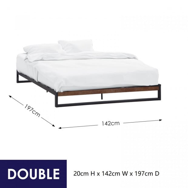 Milano Decor Metal Bed Frame Mattress Base Platform Double - Black Image 5