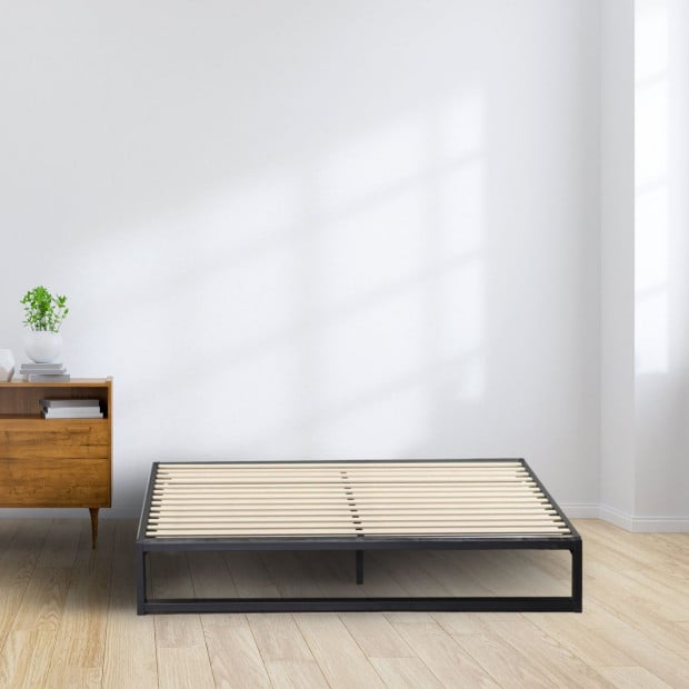 Milano Decor Metal Bed Frame Mattress Base Platform Queen - Black Image 4