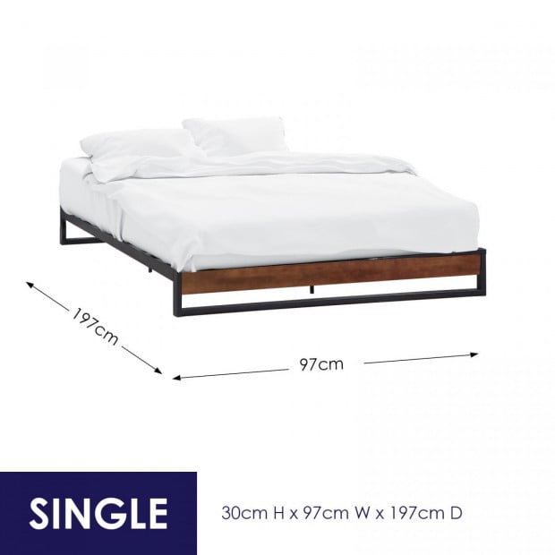 Milano Decor Sorrento Metal Bed Frame Mattress Base Single -Black Image 2