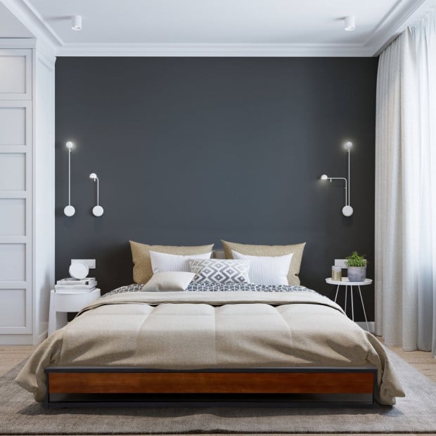 Metal Wood Bed Frame Mattress Base Platform Modern King Single - Black Image 5