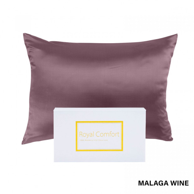 Pure Silk Hypoallergenic Pillowcase - Malaga Wine Image 7