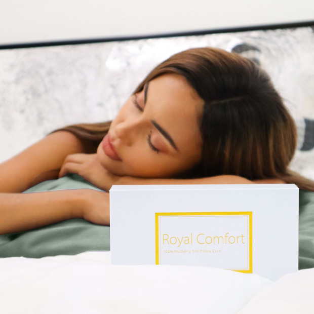 Pure Silk Hypoallergenic Pillowcase - Sage Image 5