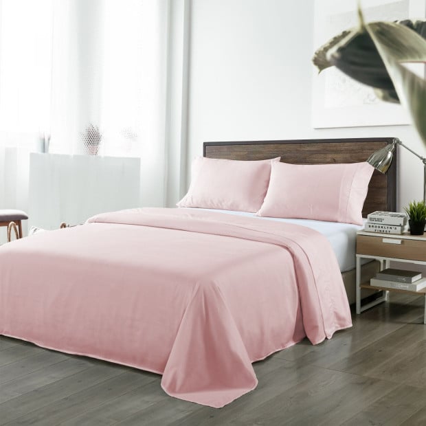 Bamboo Blended Sheet & Pillowcases Set 1000TC Queen - Bubble Bath