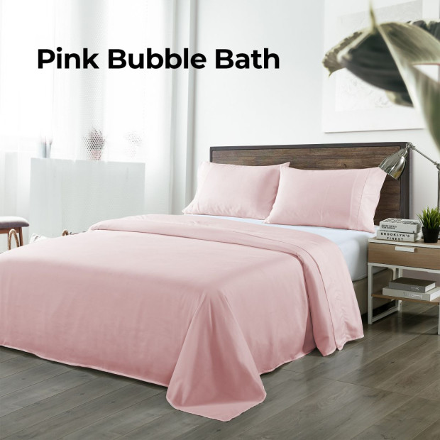 Bamboo Blended Sheet & Pillowcases Set 1000TC Queen - Bubble Bath Image 5