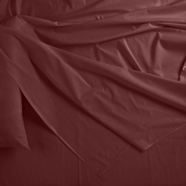 Bamboo Blended Sheet & Pillowcases Set 1000TC King - Malaga Wine Image 2
