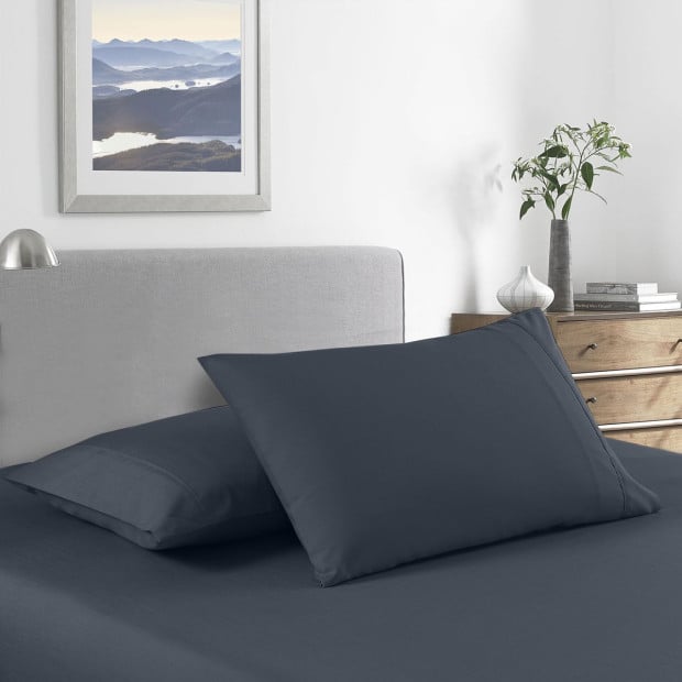 2000 Thread Count Bamboo Cooling Sheet Set Single - Charcoal Image 2